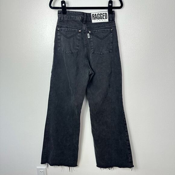 The Ragged Priest Jeans Wide Leg Denim Pants Raw Hem Black Charcoal 26 - Picture 3 of 11